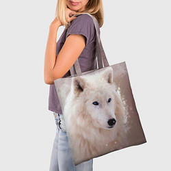 Сумка-шопер Белый зимний волк, цвет: 3D-принт — фото 2