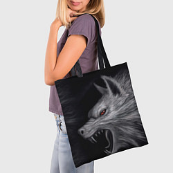 Сумка-шопер Агрессивный волк, цвет: 3D-принт — фото 2