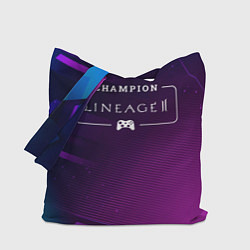 Сумка-шопер Lineage 2 gaming champion: рамка с лого и джойстик, цвет: 3D-принт