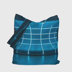 Сумка-шопер Абстрактная панель неоновых голубых фонарей, цвет: 3D-принт
