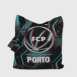 Сумка-шоппер Porto FC в стиле glitch на темном фоне