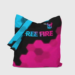 Сумка-шоппер Free Fire - neon gradient: символ сверху