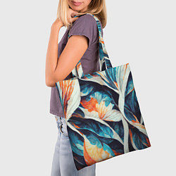 Сумка-шопер Красочная листья - абстракция, цвет: 3D-принт — фото 2