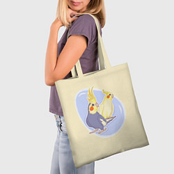Сумка-шопер Умные попугаи Корелла, цвет: 3D-принт — фото 2