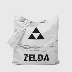 Сумка-шопер Zelda glitch на светлом фоне: символ, надпись, цвет: 3D-принт