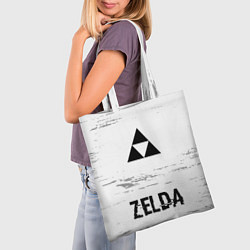Сумка-шопер Zelda glitch на светлом фоне: символ, надпись, цвет: 3D-принт — фото 2