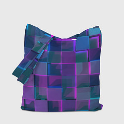 Сумка-шопер Неоновый киберпанк кубизм, цвет: 3D-принт
