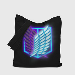Сумка-шопер Attack on Titan neon logo, цвет: 3D-принт