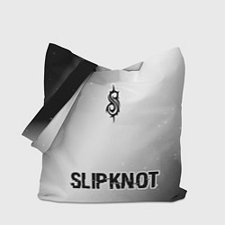 Сумка-шопер Slipknot glitch на светлом фоне: символ, надпись, цвет: 3D-принт