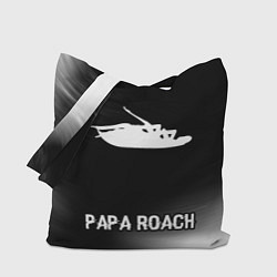 Сумка-шопер Papa Roach glitch на темном фоне: символ, надпись, цвет: 3D-принт
