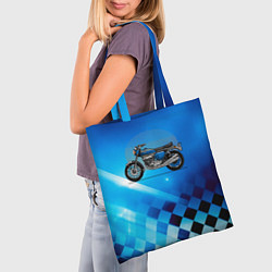 Сумка-шопер Синий классический мотоицкл, цвет: 3D-принт — фото 2