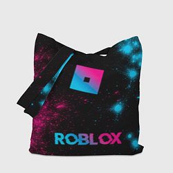 Сумка-шопер Roblox - neon gradient: символ, надпись, цвет: 3D-принт
