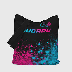 Сумка-шоппер Subaru - neon gradient: символ сверху