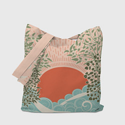 Сумка-шопер Бурные волны на закате, цвет: 3D-принт