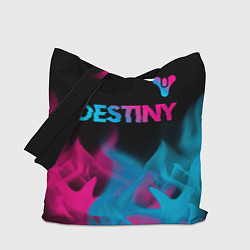 Сумка-шопер Destiny - neon gradient: символ сверху, цвет: 3D-принт