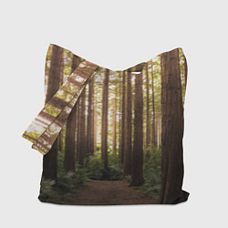 Сумка-шопер Дневной лес, деревья и свет, цвет: 3D-принт