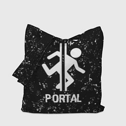 Сумка-шопер Portal glitch на темном фоне, цвет: 3D-принт