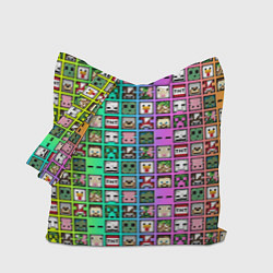 Сумка-шопер Minecraft characters neon, цвет: 3D-принт