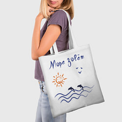 Сумка-шопер Лето Море зовет, цвет: 3D-принт — фото 2