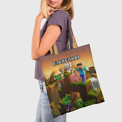 Сумка-шопер Александр Minecraft, цвет: 3D-принт — фото 2
