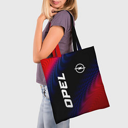 Сумка-шопер Opel красный карбон, цвет: 3D-принт — фото 2