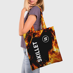 Сумка-шопер Skillet и пылающий огонь, цвет: 3D-принт — фото 2