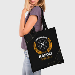 Сумка-шопер Лого Napoli и надпись legendary football club на т, цвет: 3D-принт — фото 2