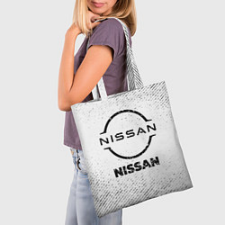 Сумка-шопер Nissan с потертостями на светлом фоне, цвет: 3D-принт — фото 2