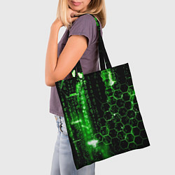 Сумка-шопер Зелёный программный код, цвет: 3D-принт — фото 2