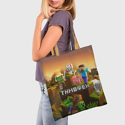Сумка-шопер Тимофей Minecraft, цвет: 3D-принт — фото 2