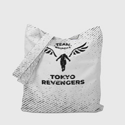 Сумка-шопер Tokyo Revengers с потертостями на светлом фоне, цвет: 3D-принт