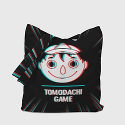 Сумка-шопер Символ Tomodachi Game в стиле glitch на темном фон, цвет: 3D-принт