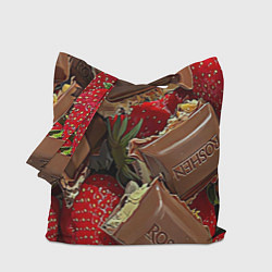 Сумка-шопер Клубника и шоколад Рошен, цвет: 3D-принт
