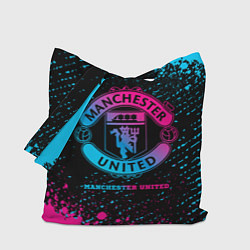 Сумка-шопер Manchester United - neon gradient, цвет: 3D-принт