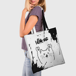 Сумка-шопер Blink 182 рок кот на светлом фоне, цвет: 3D-принт — фото 2