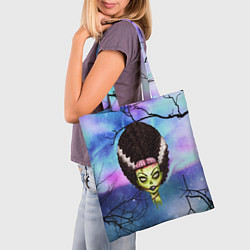 Сумка-шопер Девушка - зомби, цвет: 3D-принт — фото 2