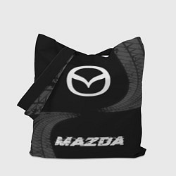 Сумка-шопер Mazda speed шины на темном: символ, надпись, цвет: 3D-принт