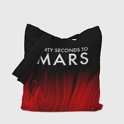 Сумка-шопер Thirty Seconds to Mars red plasma, цвет: 3D-принт