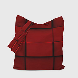 Сумка-шопер Абстрактная красные кубики-стена, цвет: 3D-принт