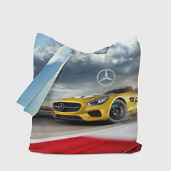 Сумка-шопер Mercedes AMG V8 Biturbo на трассе, цвет: 3D-принт