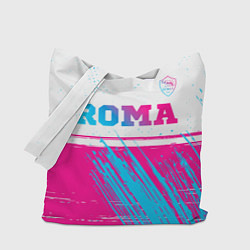 Сумка-шопер Roma neon gradient style: символ сверху, цвет: 3D-принт