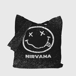 Сумка-шопер Nirvana с потертостями на темном фоне, цвет: 3D-принт