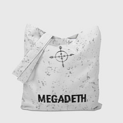 Сумка-шопер Megadeth glitch на светлом фоне: символ, надпись, цвет: 3D-принт