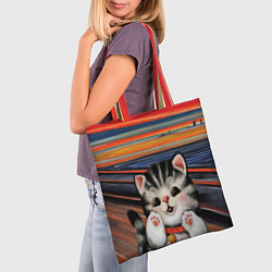 Сумка-шопер Крик котёнка мяу, цвет: 3D-принт — фото 2