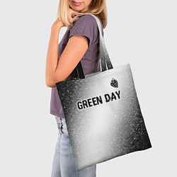 Сумка-шопер Green Day glitch на светлом фоне: символ сверху, цвет: 3D-принт — фото 2