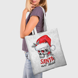 Сумка-шопер Santa is not dead, skull in red hat, цвет: 3D-принт — фото 2