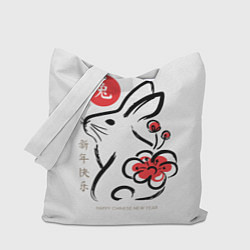 Сумка-шопер Rabbit with flower - chinese new year, цвет: 3D-принт