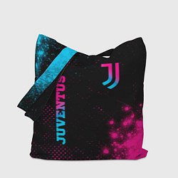 Сумка-шопер Juventus - neon gradient: надпись, символ, цвет: 3D-принт