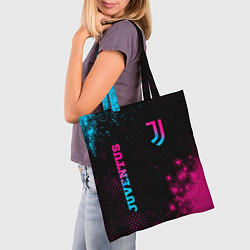 Сумка-шопер Juventus - neon gradient: надпись, символ, цвет: 3D-принт — фото 2