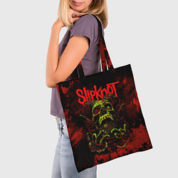Сумка-шопер Slipknot череп, цвет: 3D-принт — фото 2
